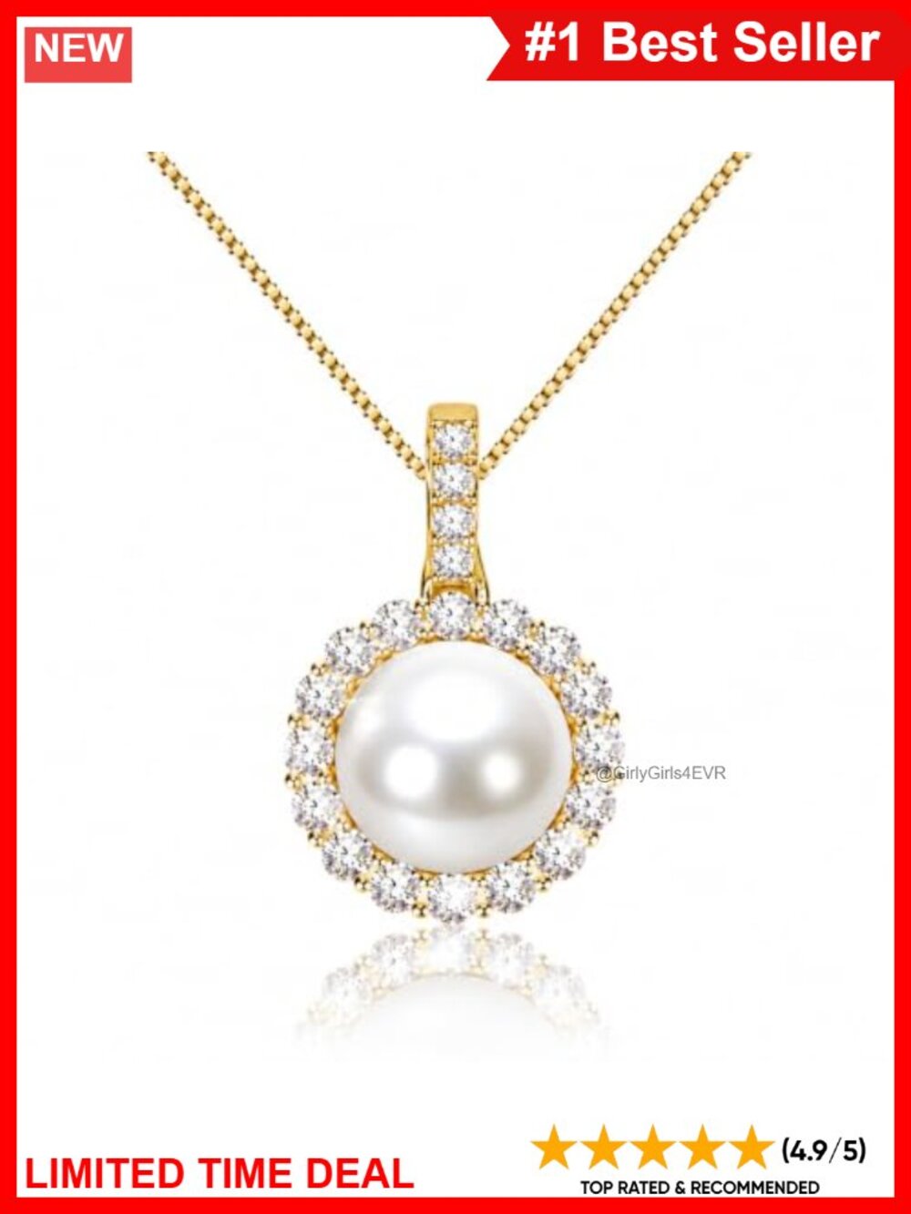 MIKOSTRA 10mm Freshwater Pearl Necklace Sterling Silver Chain 18 Inch